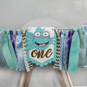 Pout Pout Fish party inspired highchair banner