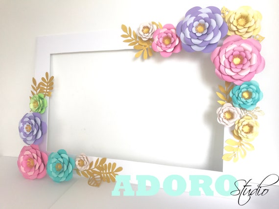 Unicorn Party Photo Booth Frame: Handmade Paper Flowers - Etsy