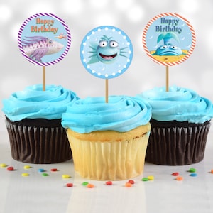 Pout pout fish printables cupcake toppers / pez pucheros