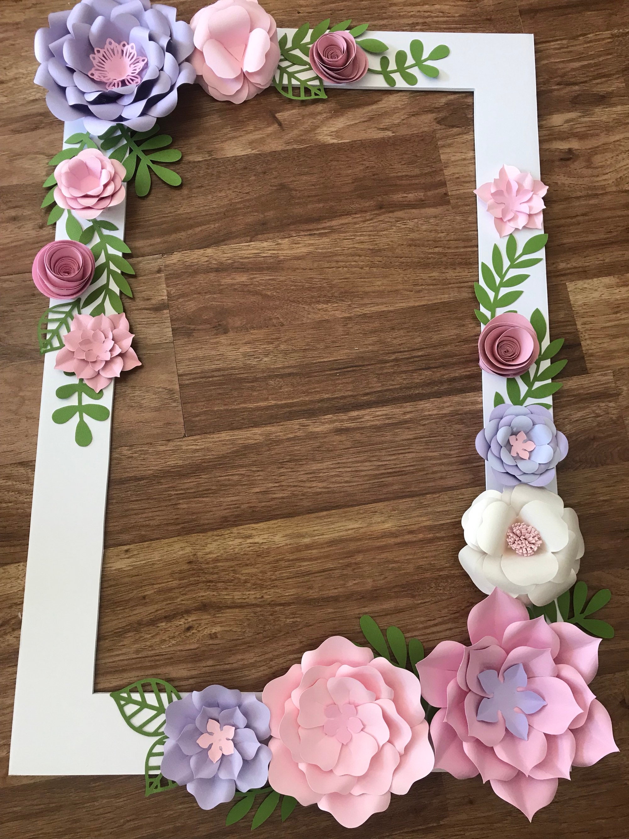 Floral Photo Booth Frame/wedding/birthday Party Selfie Frame Paper Flowers  Shower Party Decorations Birthday Floral Frame 