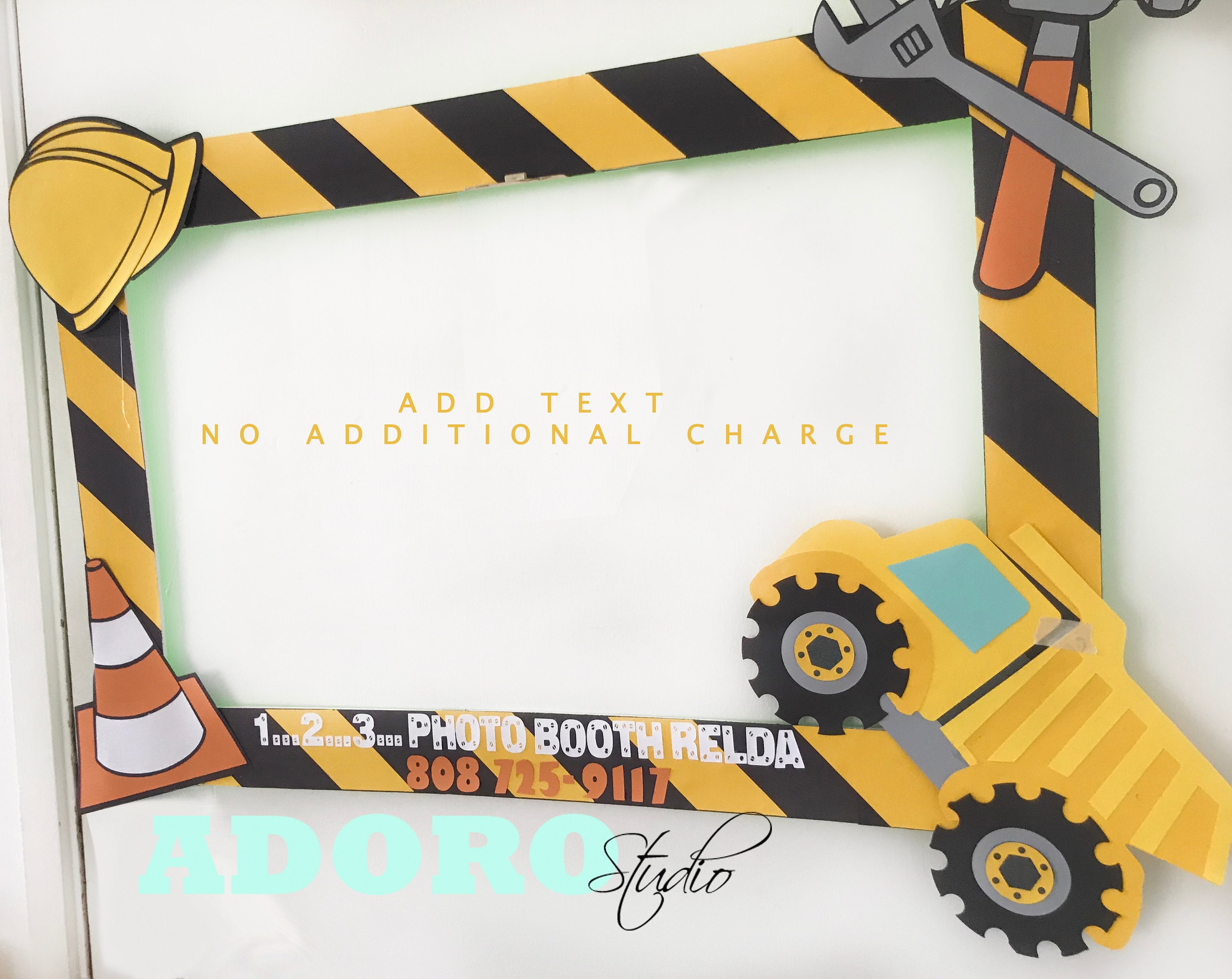 Construction Photo Booth Frame Dump Truck Party