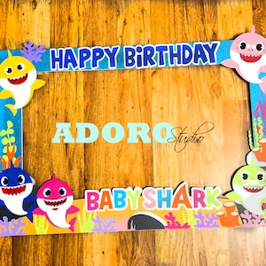Baby Shark Photo Booth Frame: Custom Birthday Decoration