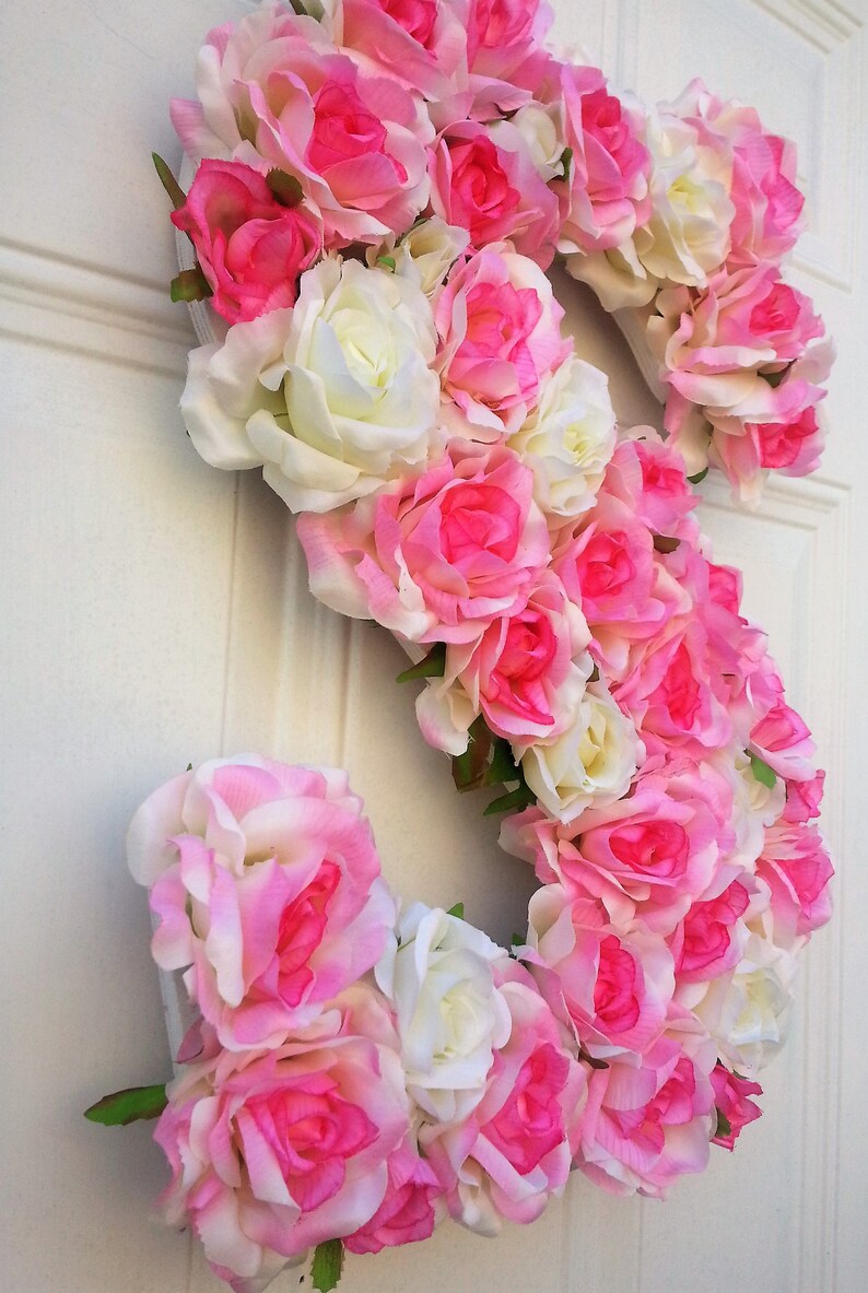 Floral Letter Wall Decor Nursery Floral Letters Flower Etsy