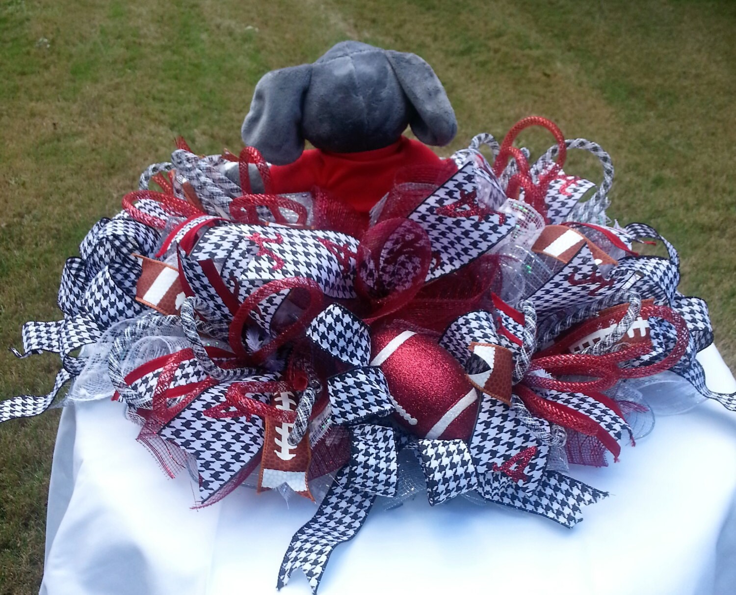 Alabama Football Centerpiece Mesh Football Centerpiece Etsy