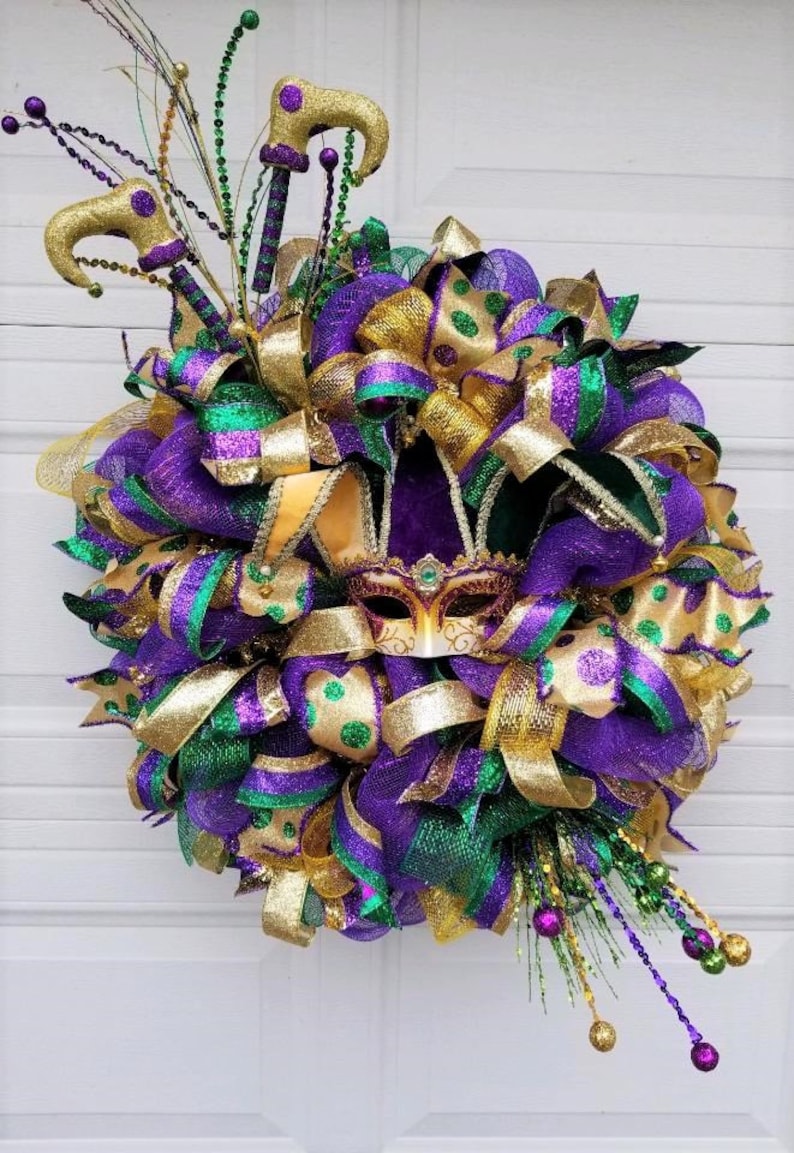 mardi gras wreath front door