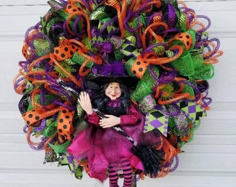 Halloween Witch Wreath for Front Door