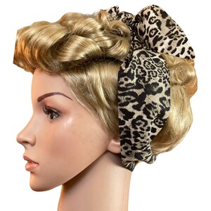 Brown animal print Hair Scarf/Headband brown/black hair pin up/wrap,retro scarf Brown animal print Hair Scarf/Headband brown/black hair pin up/wrap,retro scarf