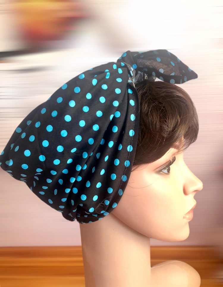 Scarf Hair Accessory Blue Polka NEW Free People Total Betty Silky Dot Bandana Scarf Hair Accessory Blue Polka NEW Free People Total Betty Silky Dot Bandana