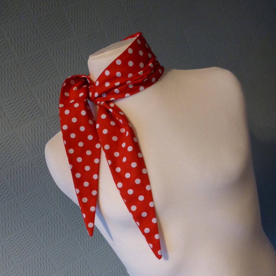 Red polka dot neck best sale scarf