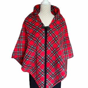 Capa de tartán rojo, chal a cuadros, Royal Stewart, forro polar