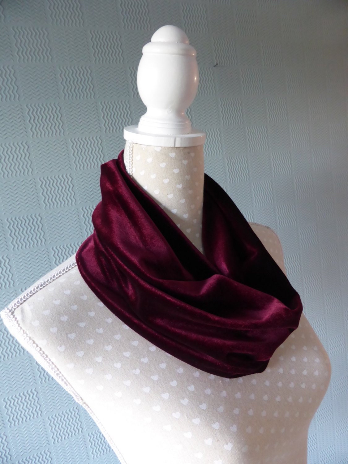 Brown Hopsack Tweed Snood Scarf with Reversible Velvet main image 0