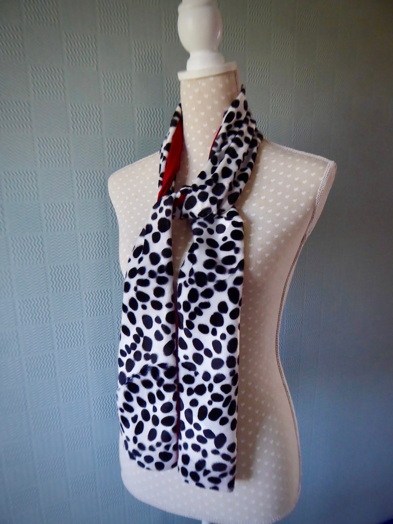 Skinny scarf Dalmatian animal print faux fur child's Etsy