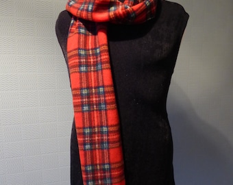 Red tartan scarf, Royal Stewart Tartan, traditional Scottish plaid, red checked concert wrist scarf