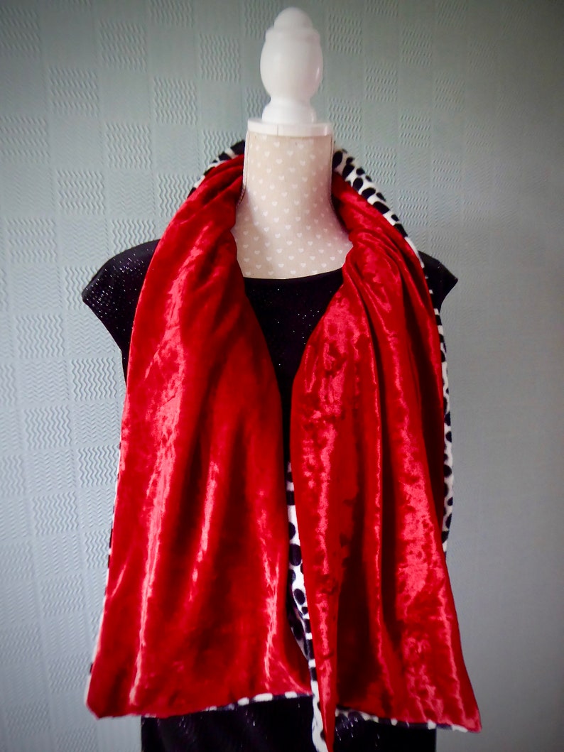 Dalmatian print stole faux fur shawl red velvet lining Etsy