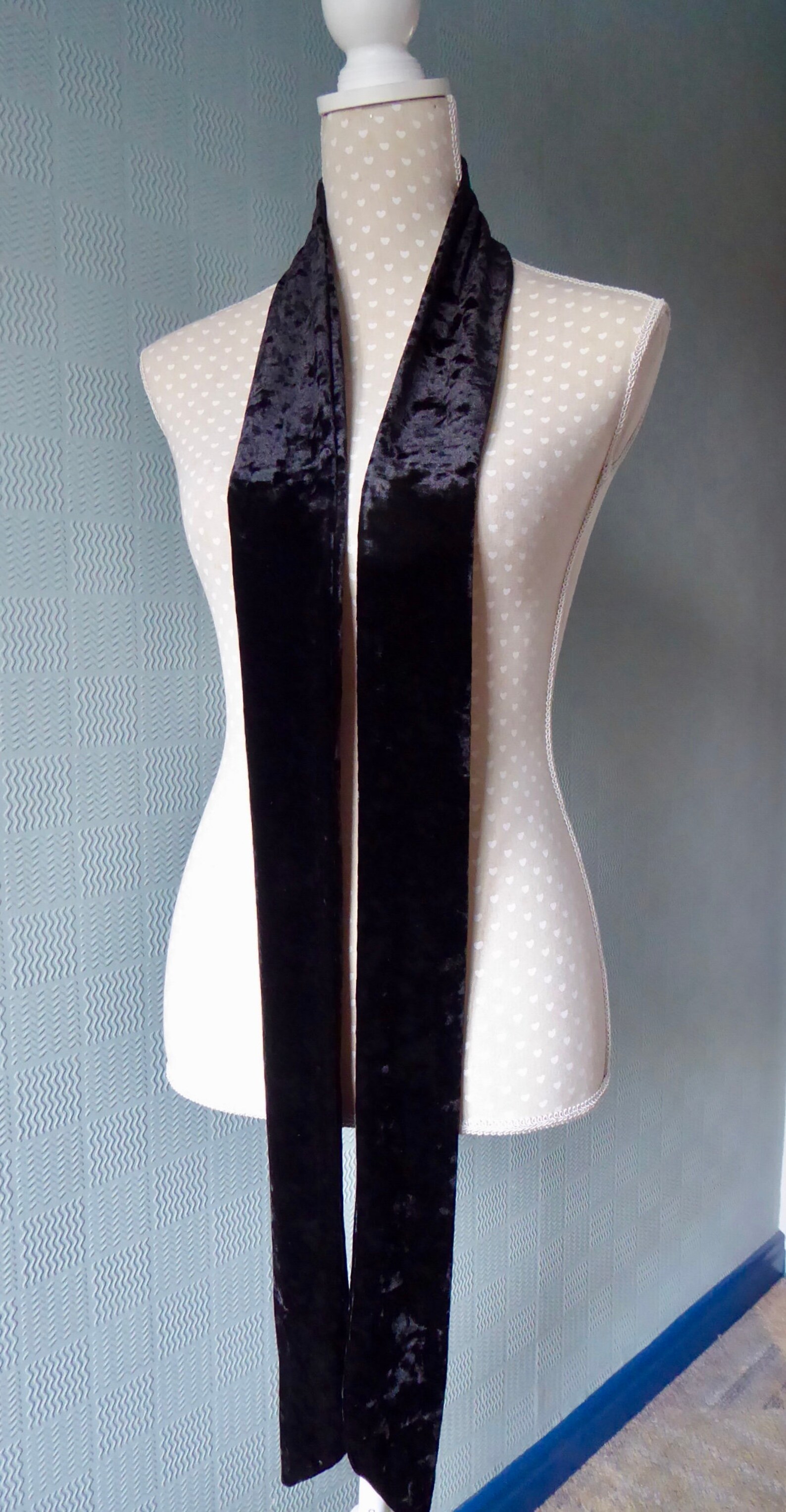 VELVET HEADSCARF SOLID BLACK
