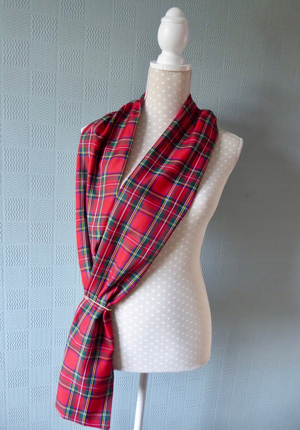 Plaid Roses Stole