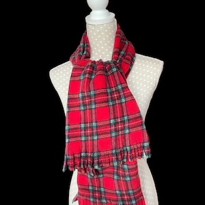 Bufanda grande de tartán rojo en suave vellón unisex en tartán escocés tradicional Royal Stewart