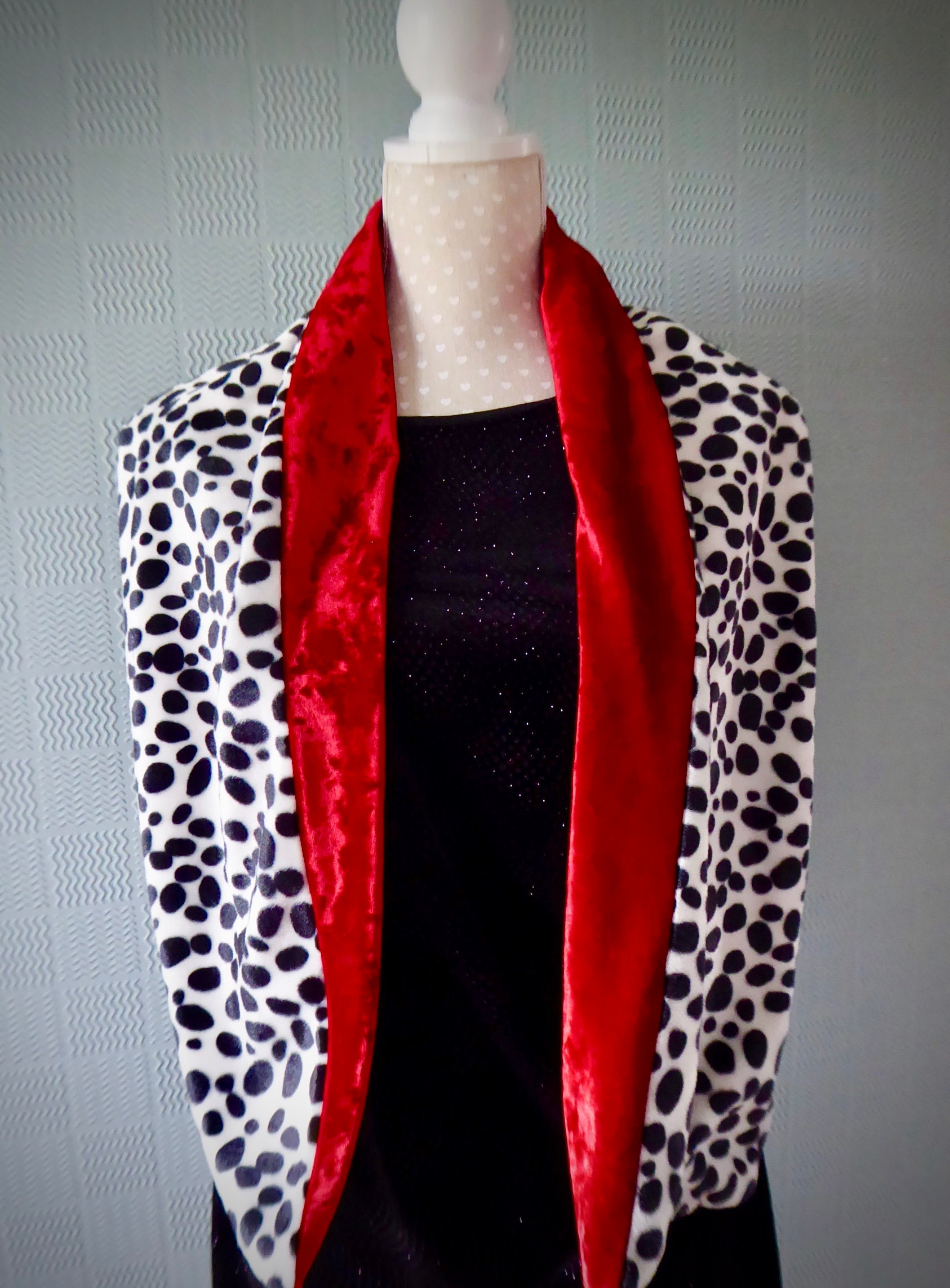 faux fur dalmatian shawl