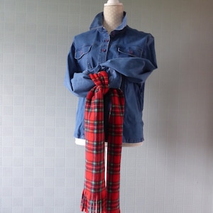 Royal Stewart tartan scarf, red plaid scarf, Scottish Tartan, checked fleece scarf, plaid concert scarf