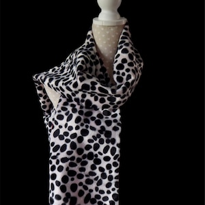 Black and white Dalmatian print stole, animal print shawl/scarf, red satin lining, fancy dress costume image 3