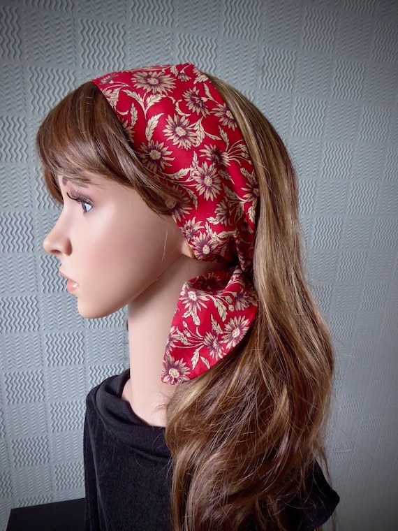 Animal print Hair Scarf brown//black hair pin up//wrap forties retro scarf velour