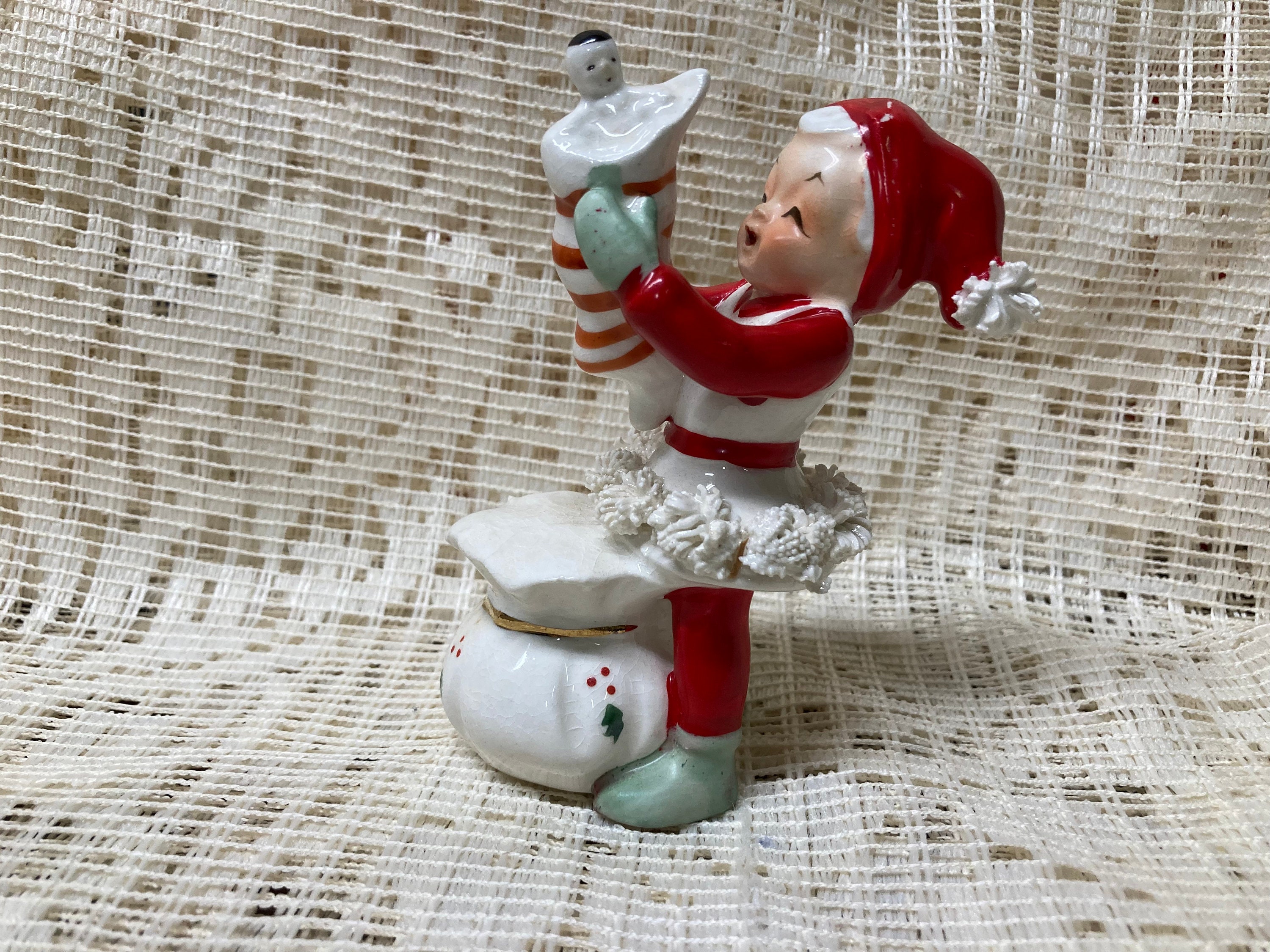 Napco, Accents, Vintage Napcoware Adorable Pixie Elf Girl Magnetic Bobby  Pin Cup Holder C770