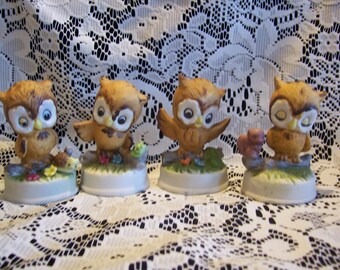 Assorted Four Owl Figurines