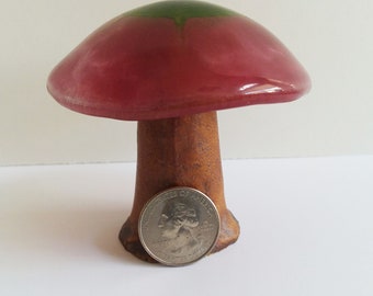 Fused Glass & Ceramic Mushroom, Fused Fairy Garden Mushroom