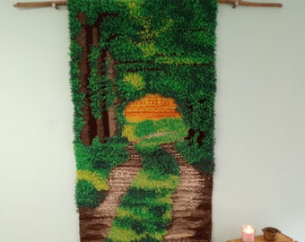 Woven wool wall tapestry "The Forest" ~ wall hanging ~ handmade wall hanging ~ unique boho wall tapestry art ~ unique fiber art