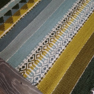 Hand woven wool kilim rug in grey and green tabac colors for your home decor, unique handmade area rug, striped grey and green rug image 4