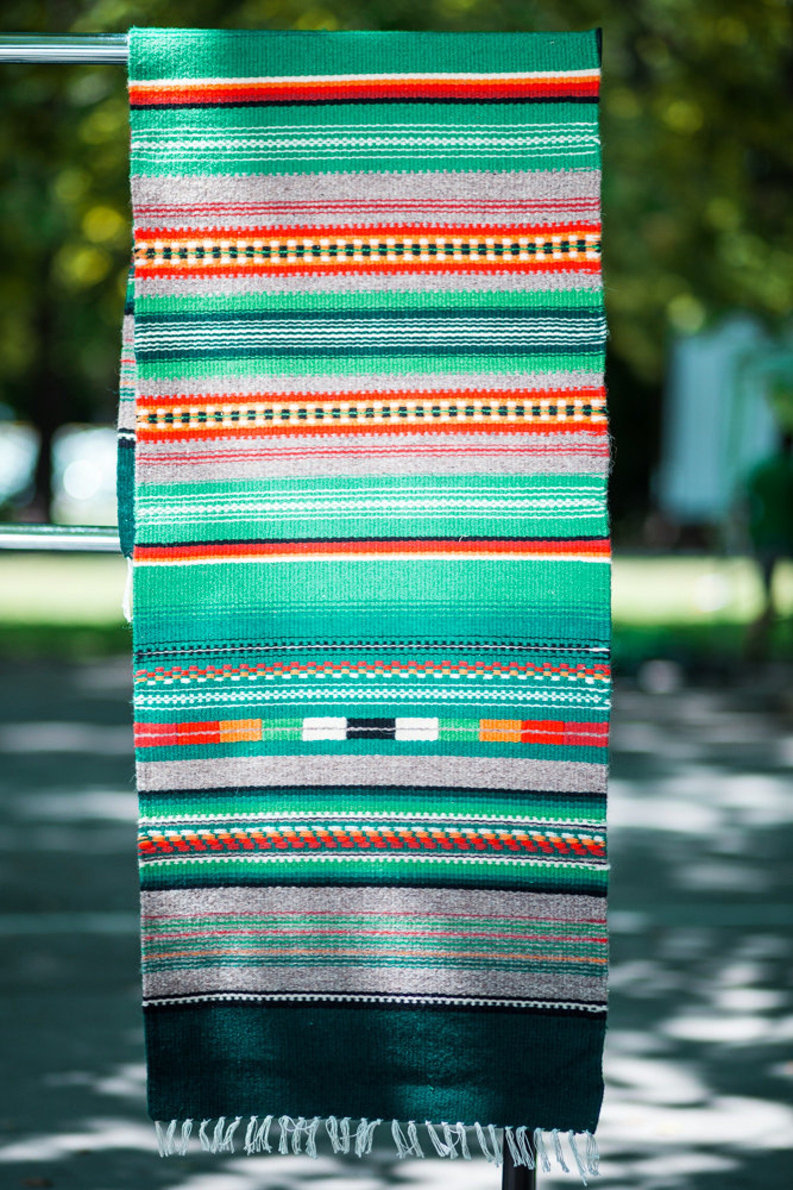 Handwoven Turquoise Rug Striped Handmade Wool Rug Etsy