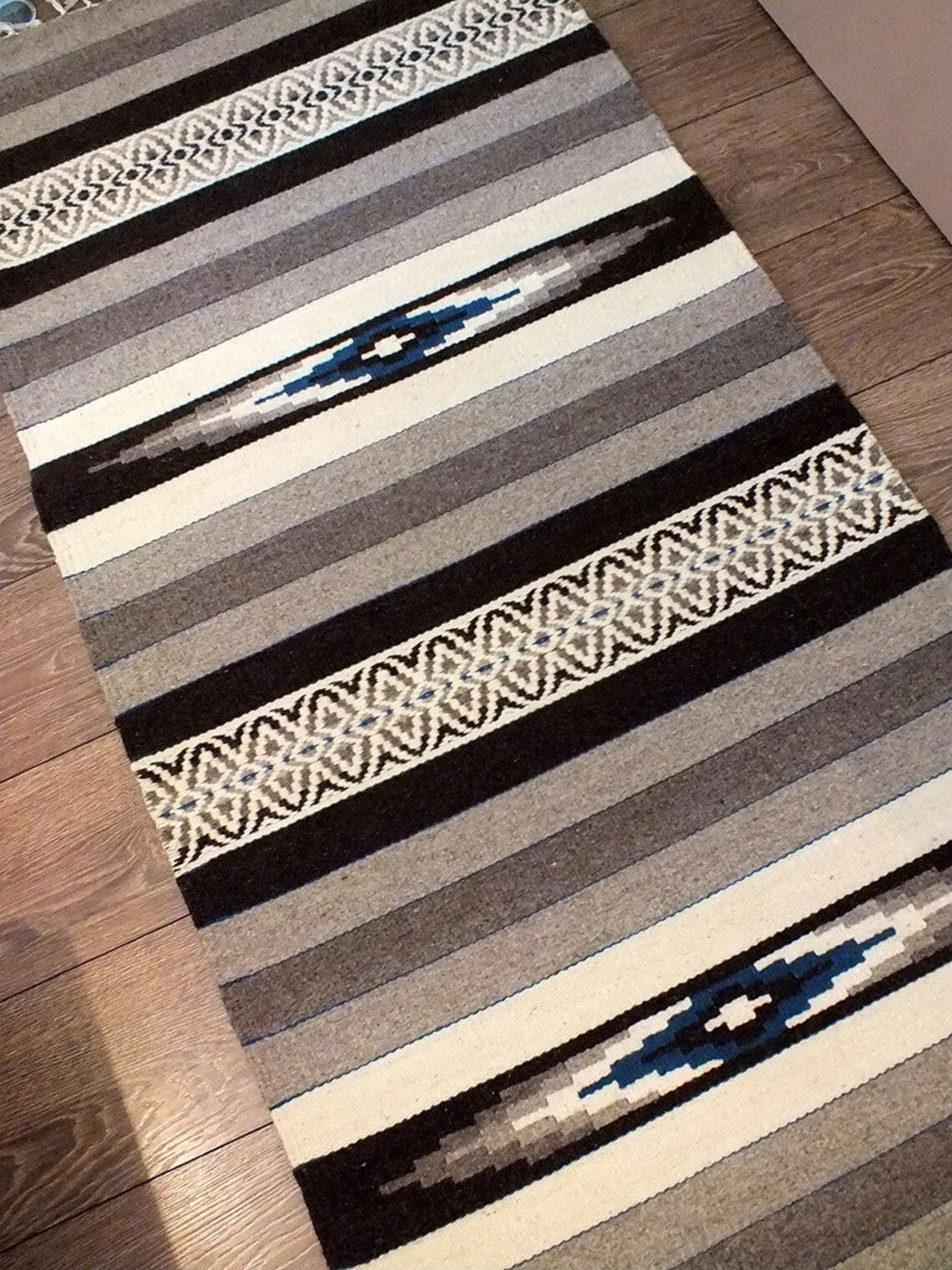 Handwoven Wool Rug Made to Order Grey Brown White and Etsy