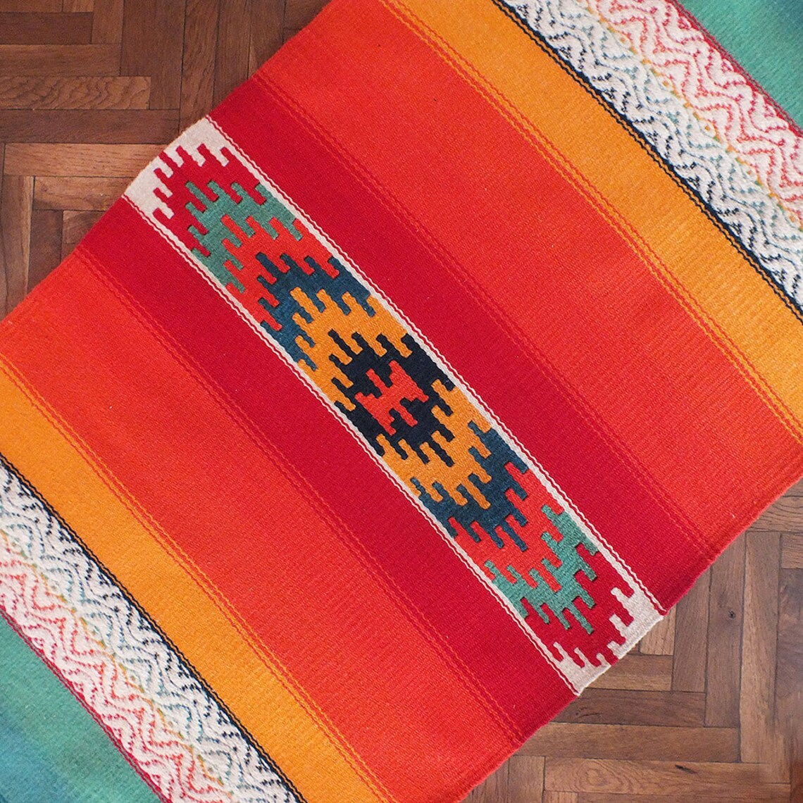 Bohemian handwoven wool rug made using kilim weaving Etsy