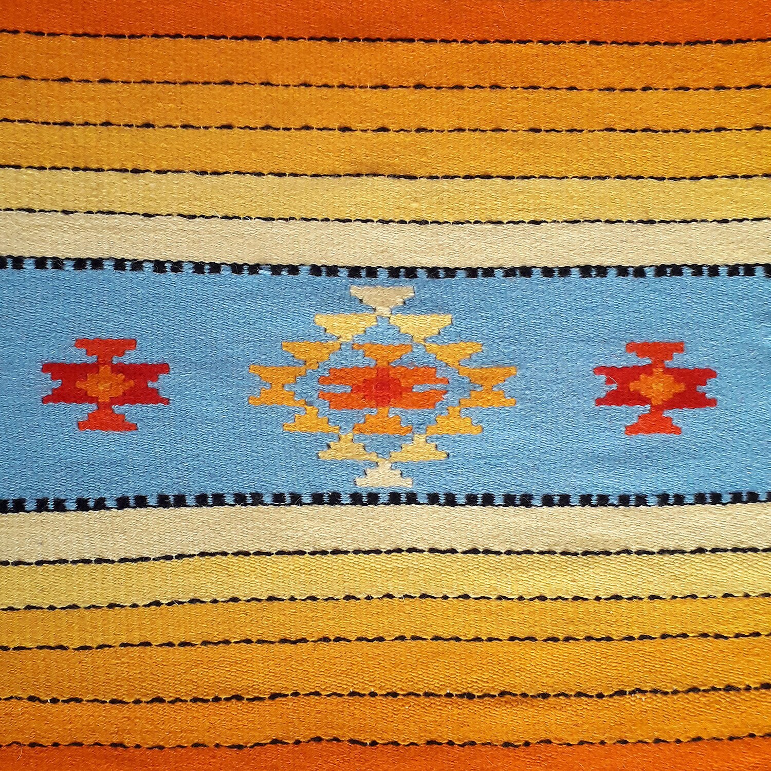 Colorful Striped Aztec Throw Rug Multicolor Accent Rug Etsy