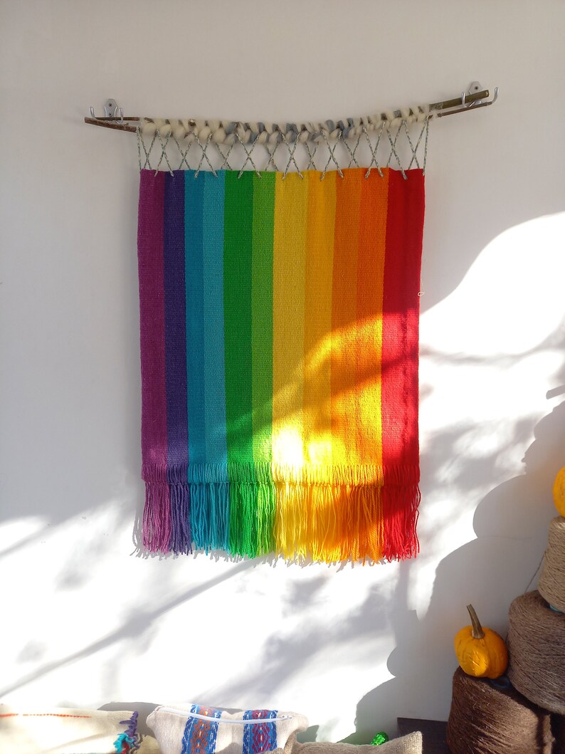 Bohemian Fiber Art Colorful Woven Tapestry Wall Hanging Etsy