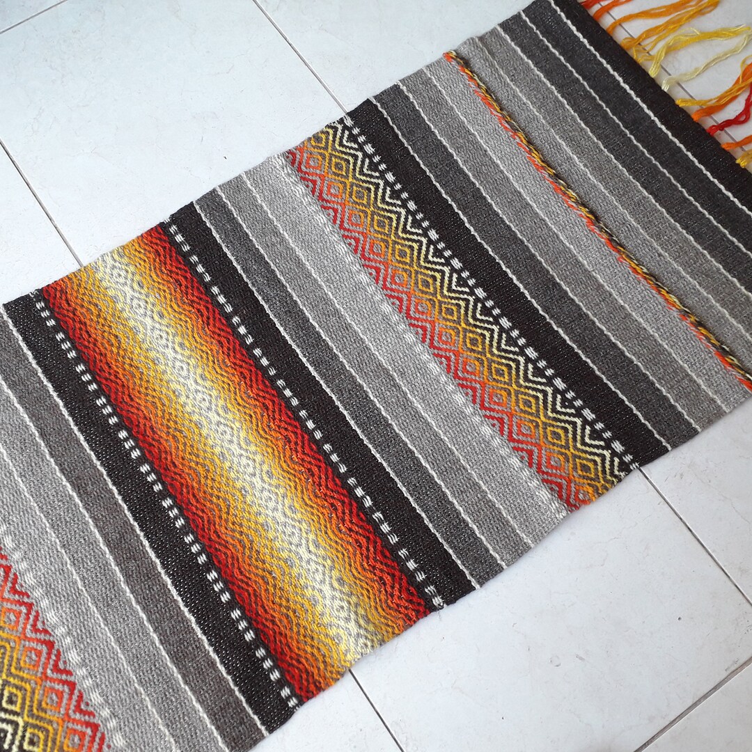 Bohemian Hallway Runner Kilim Natural Wool Throw Rug Hand Etsy