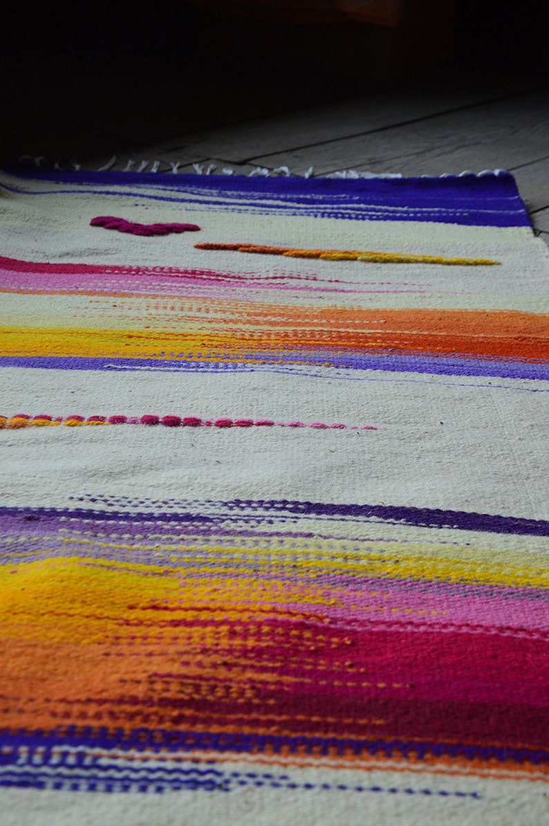 Handwoven Wool Rug Colorful Rug Wool Rug Runner Boho Rug Etsy