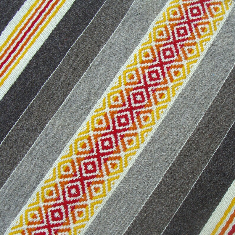 Striped Wool Rug Made to Order in Brown Shades and Yellow Etsy