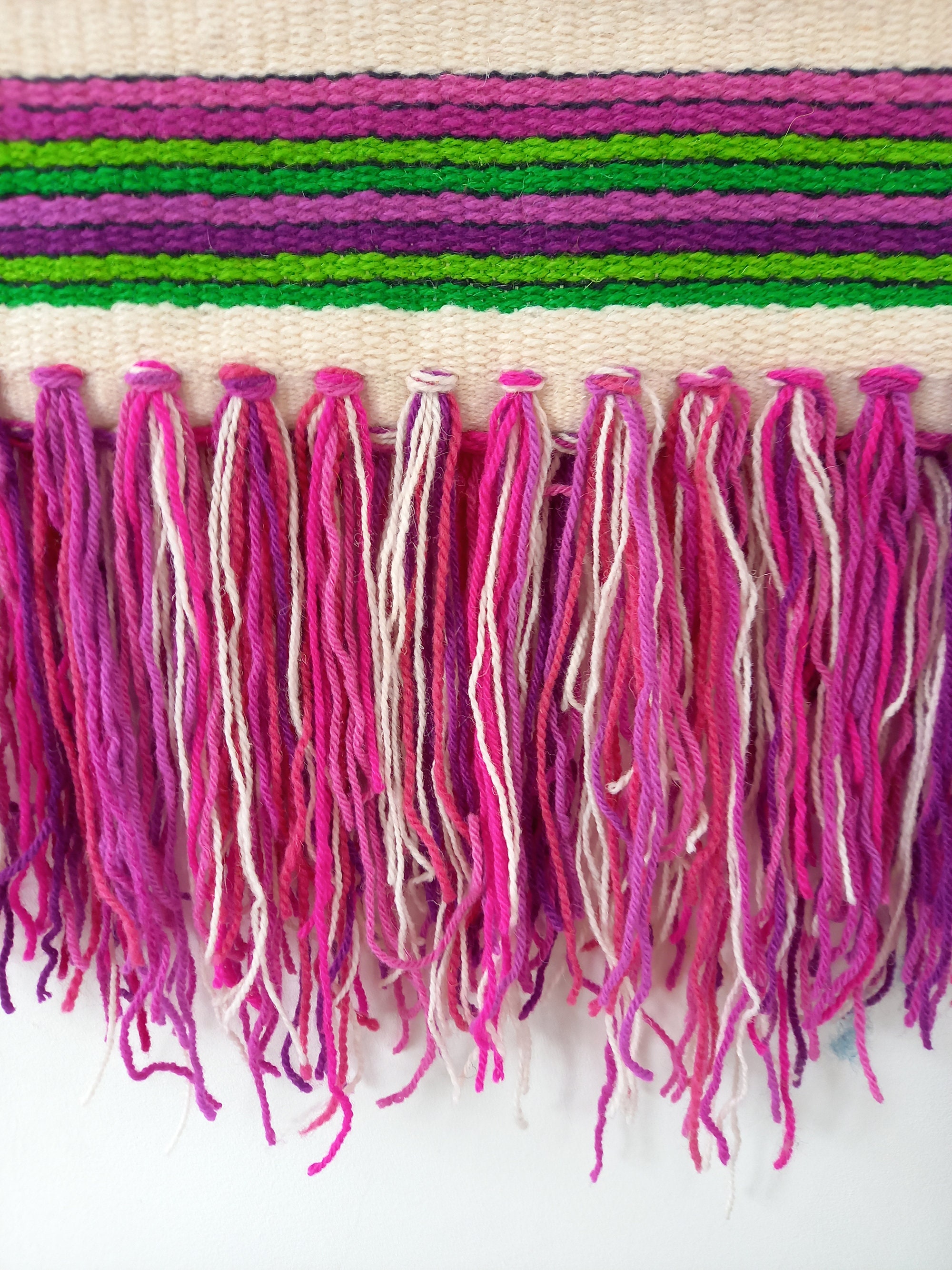 Bunte gewebte Wandteppich Boho Home Decor handgewebte Faser | Etsy