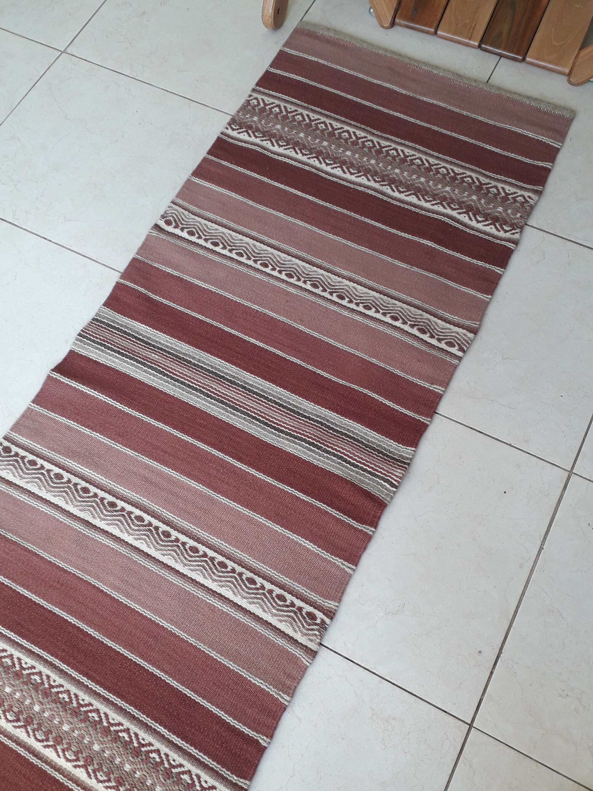 Wool Rug Candy New Handwoven Wool Rug Chocolate Milk Color Palette Cocoa, Striped ...