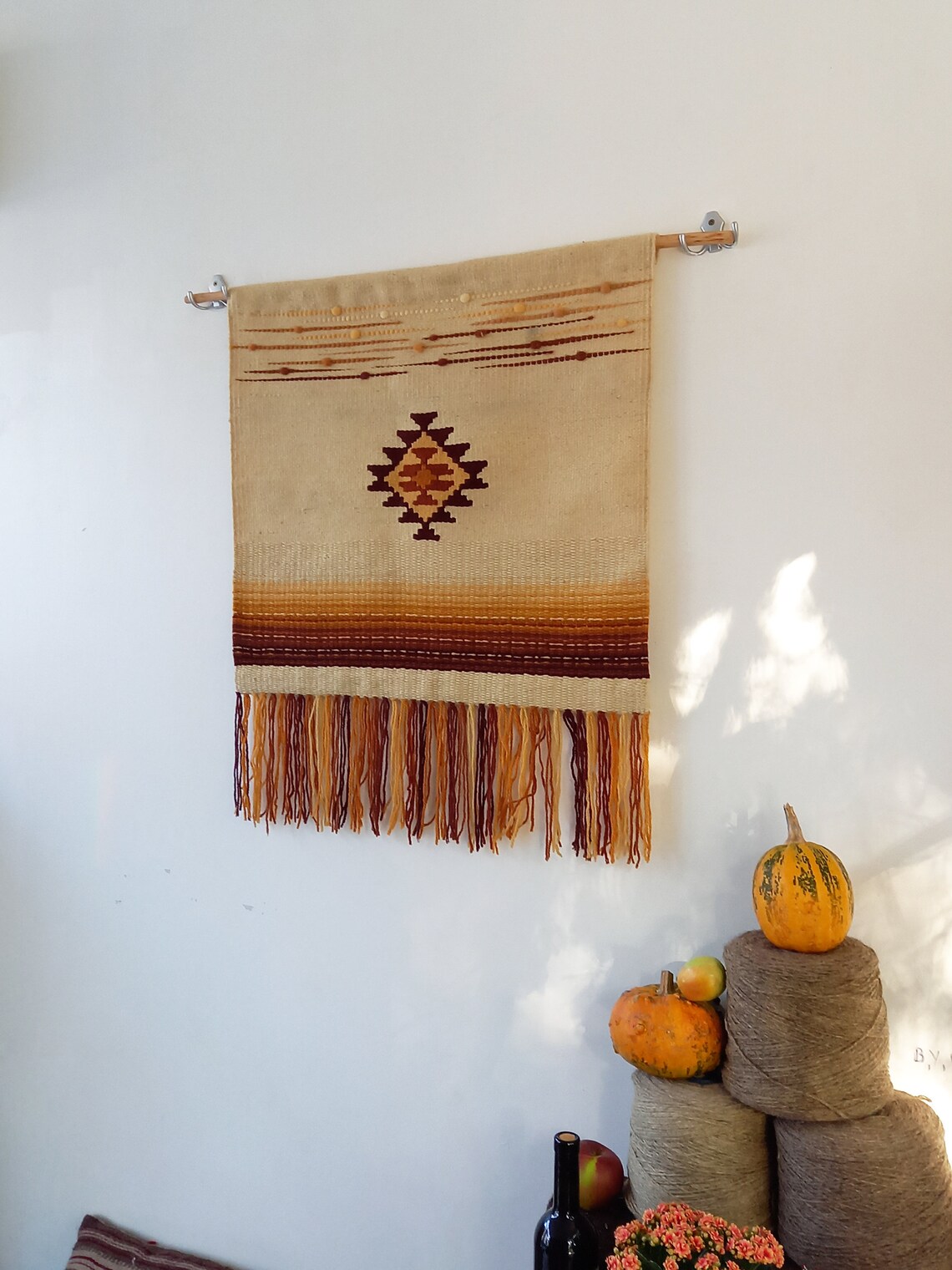 Woven Wool Wall Hanging Wall Tapestry Handmade Wall Hanging Etsy
