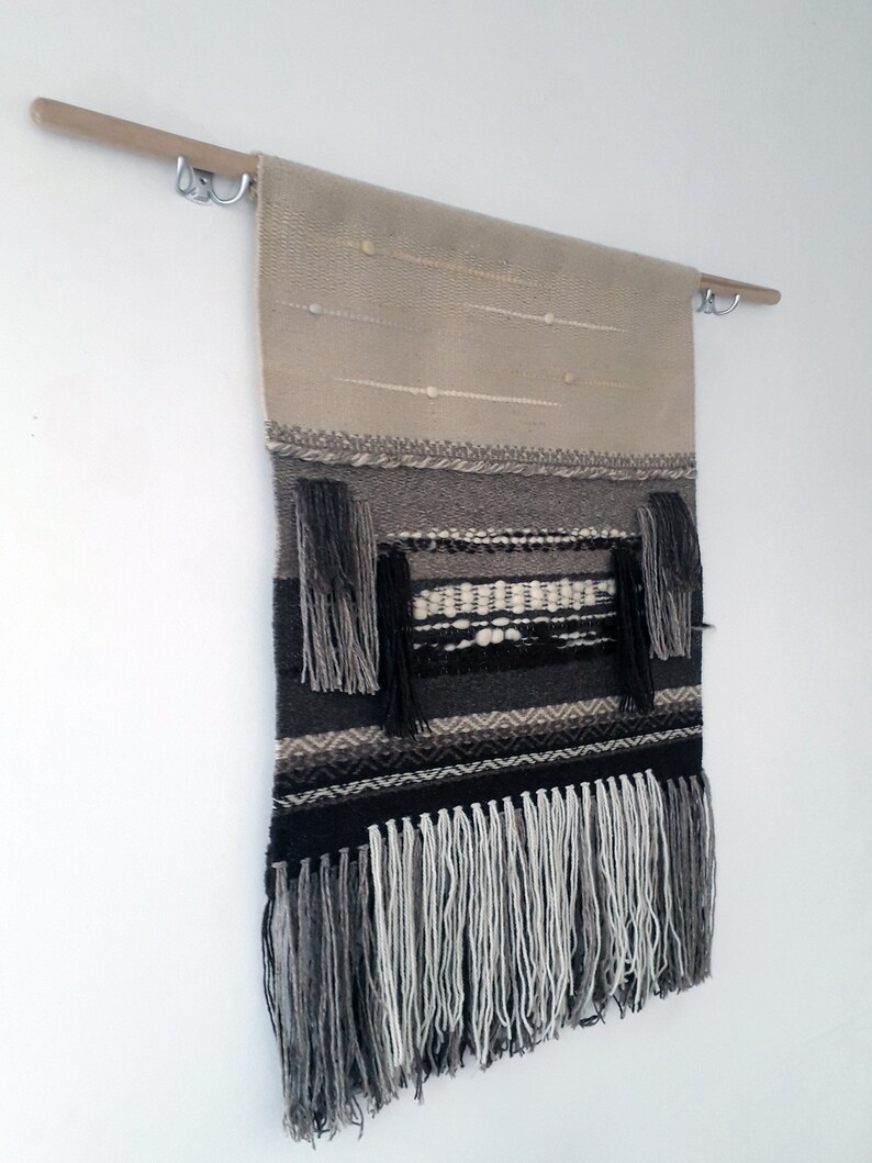 Unique Hand Woven Home Decor Wall Hanging Cottage Home Wall Art Natural Colors Unprocessed Wool