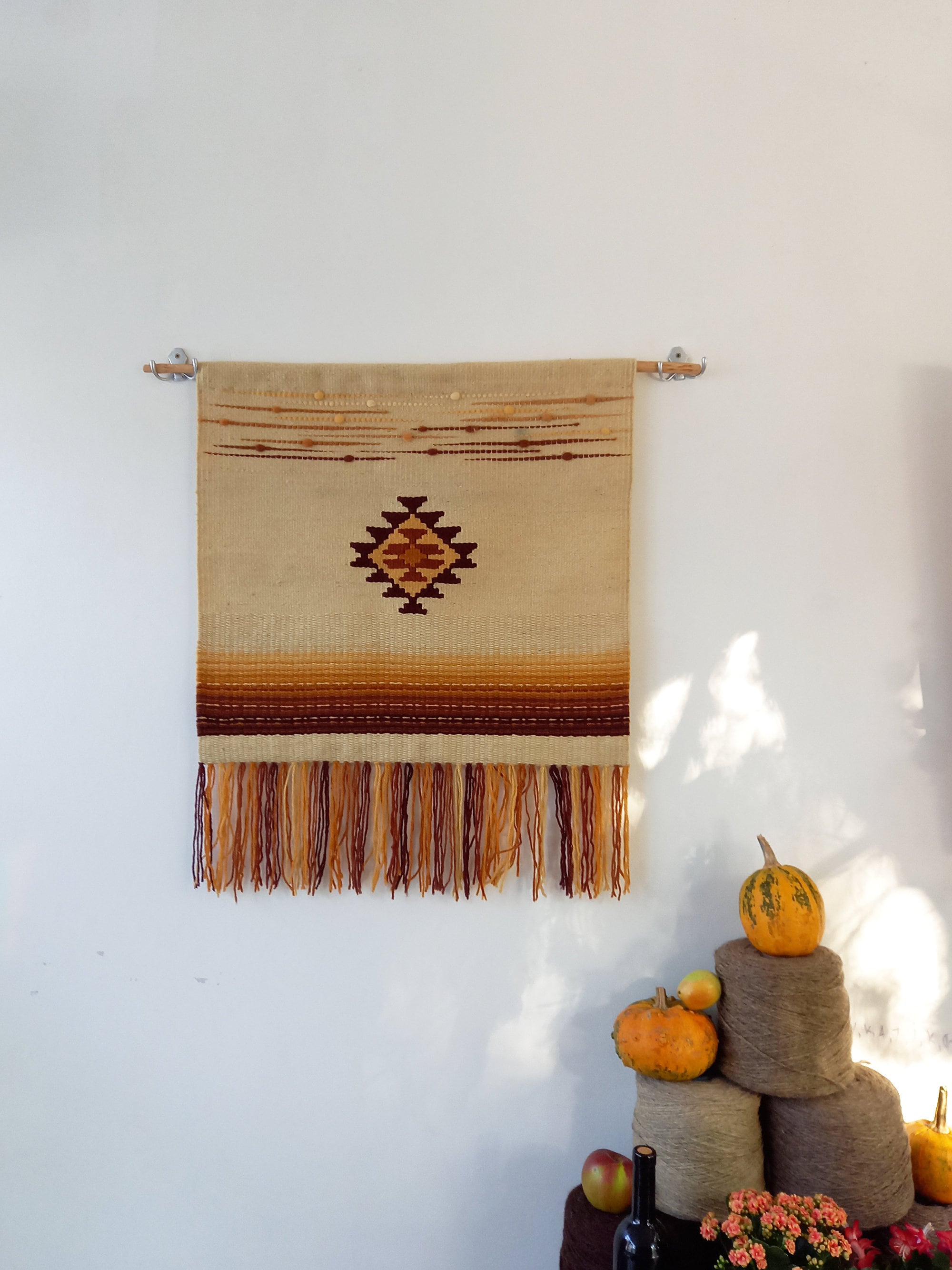 Woven Wool Wall Hanging Wall Tapestry Handmade Wall Hanging Etsy