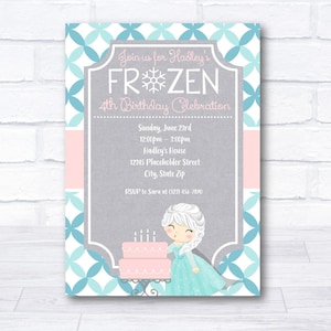 Frozen Invite, Elsa invite, Frozen birthday party, Frozen invitation, Elsa invitation, Frozen birthday invite, printable image 1