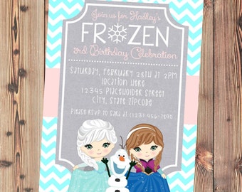 frozen birthday invitation etsy