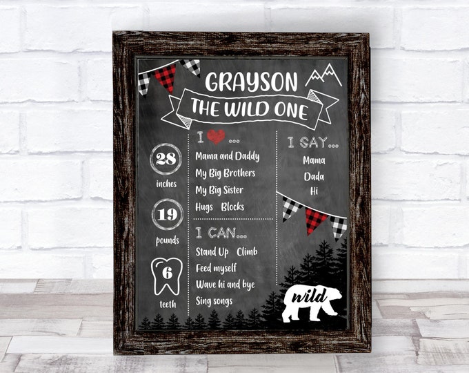 Wild One Chalkboard Wild One Birthday Party Wild One Decor Etsy