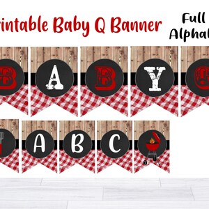 Baby Q Banner, Baby-Q Banner, Baby Q Decor, Baby Q Printable, Baby Q Party, Baby BBQ, Baby Q Shower, Bun in the Oven Banner, Printable