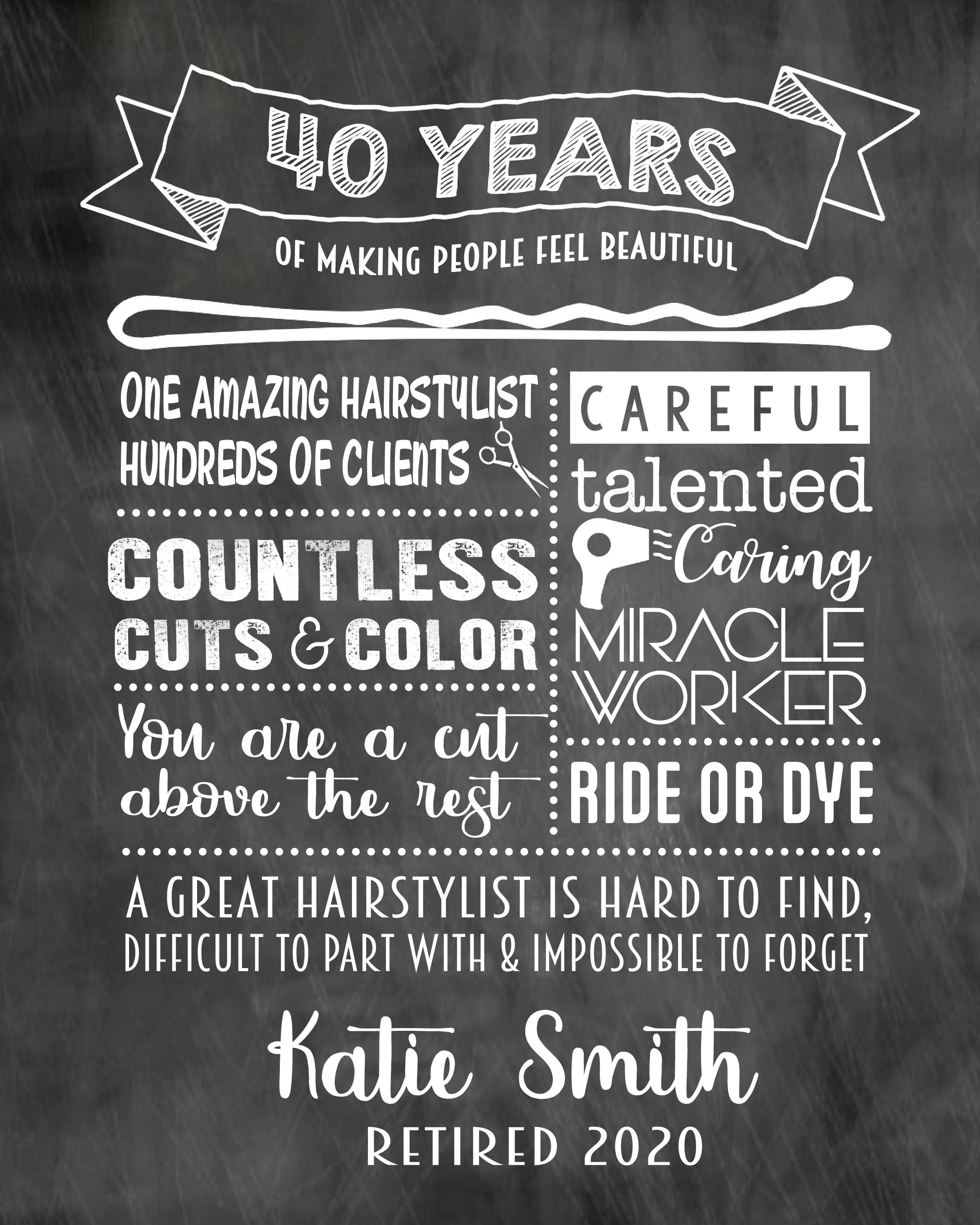 Hairstylist Retirement Print Hairdresser Retirement Print Etsy UK