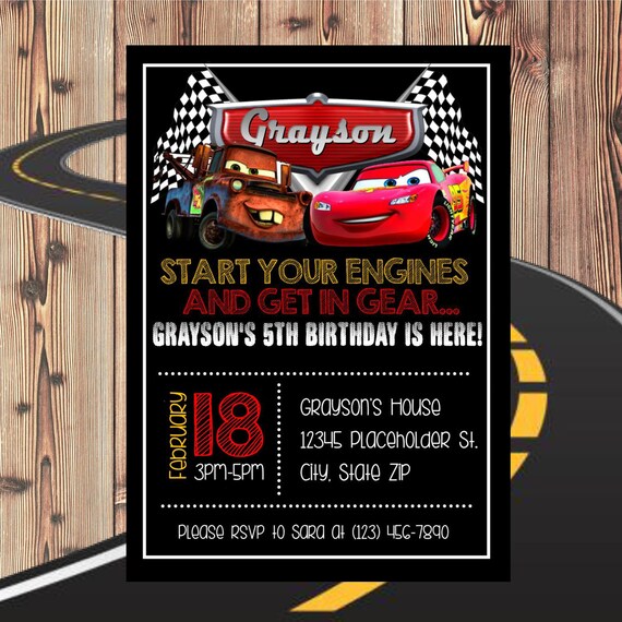 Coches invitan invitación Cars Rayo McQueen y Mater Etsy Coches invitan invitación Cars Rayo McQueen y Mater Etsy
