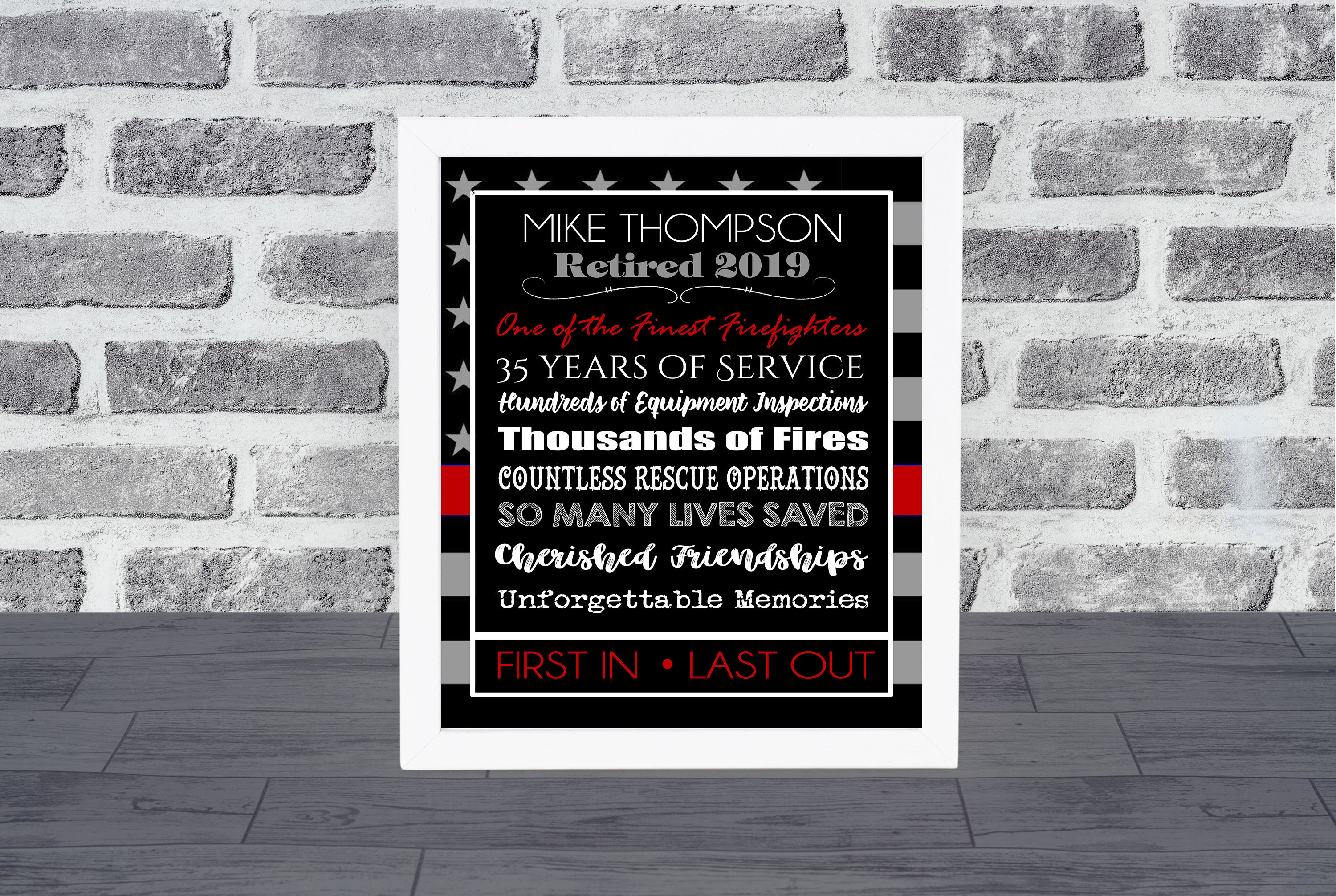 Firefighter Print Firefighter Retirement Fireman Retirement Etsy UK